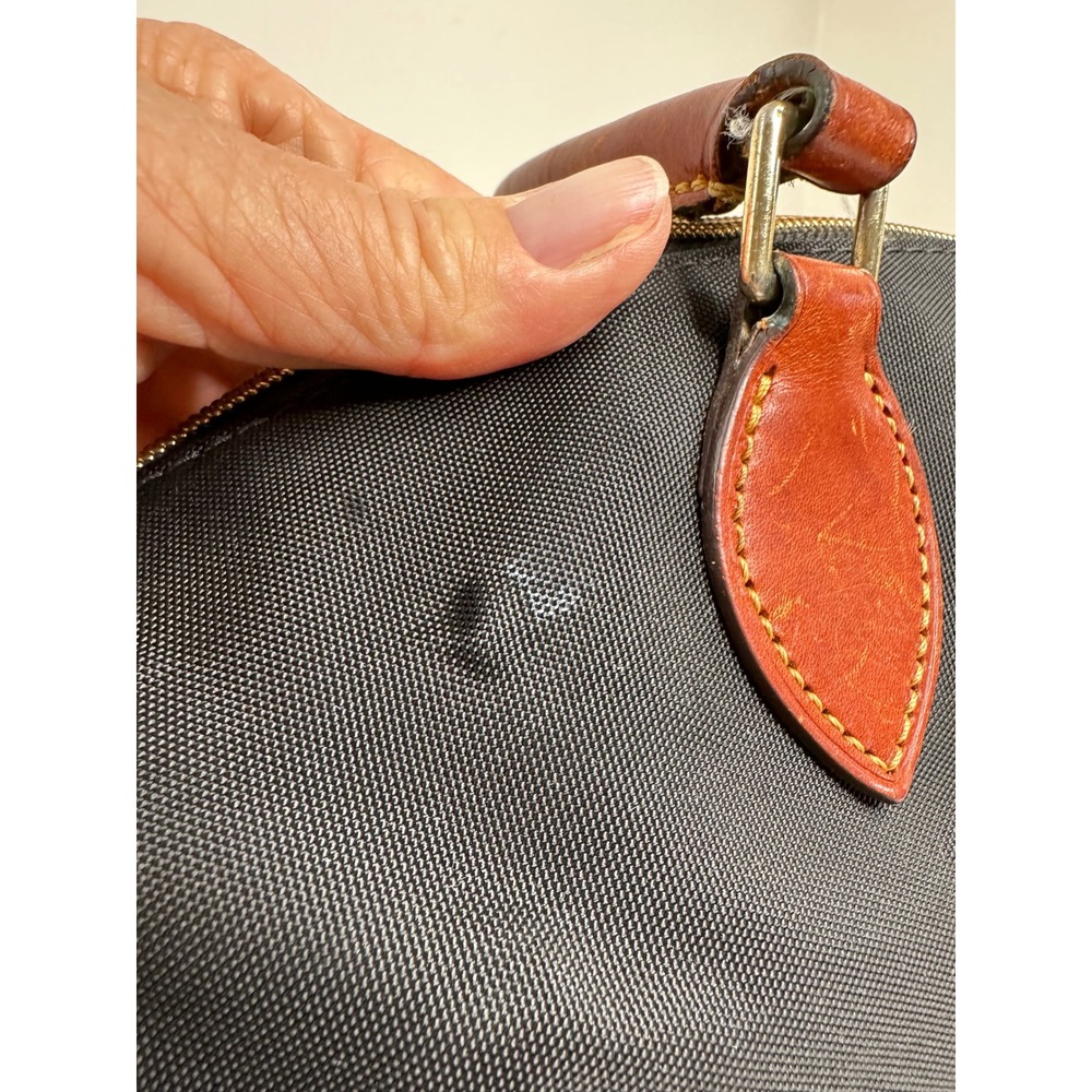 Dooney & Bourke Black Nylon Leather Trim Satchel Crossbody Bag Front Zip Pockets - Picture 13 of 16